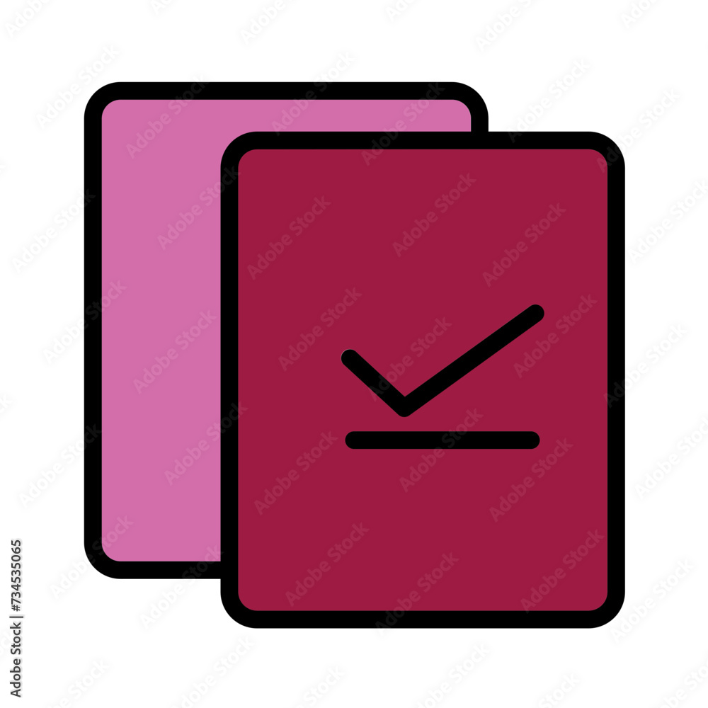 Approve Data File Filled Outline Icon Approve Data File Filled Outline Icon
