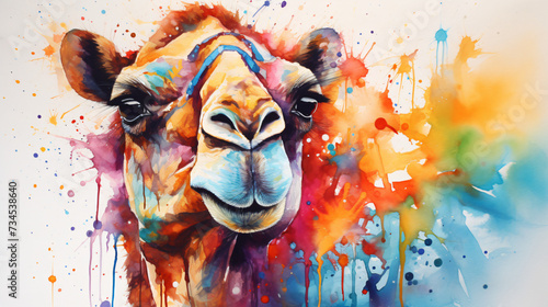 abstract background  watercolor camel abstract animal