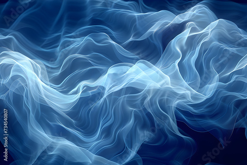 Abstract blue waves texture. Seamless pattern, endless. Created with generative AI.