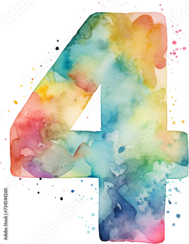 수채화 숫자4