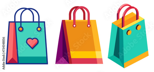 colorful shopping bags vector illustration