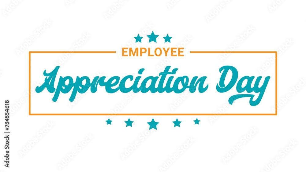 Happy employee appreciation day text animation