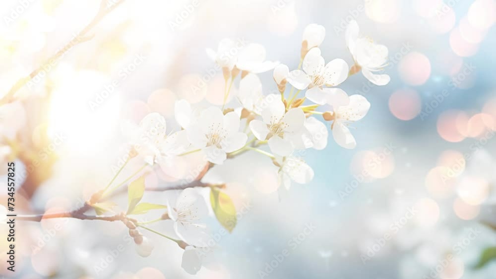 Beautiful spring nature scene with white blooming. spring flowers background. seamless looping overlay 4k virtual video animation background Beautiful spring nature scene with white blooming. spring flowers background. seamless looping overlay 4k virtual video animation background