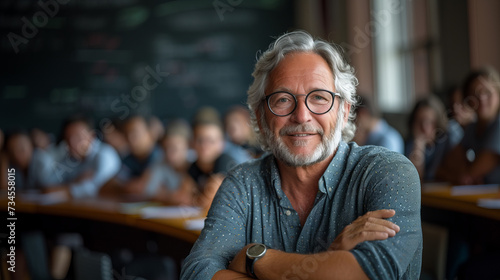 portrait of a professor in classroom