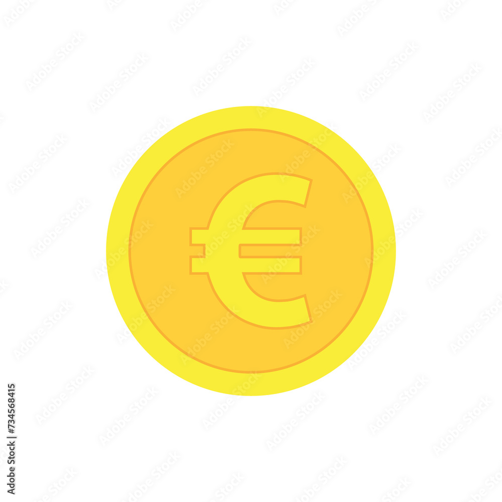 Obraz premium Illustration with yellow euro. Design element. Commerce icon render illustration