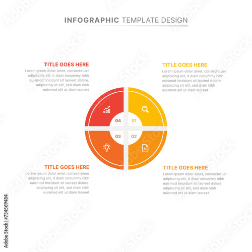 Circular Layout Round Matrix Infographic Design Template with 4 Options