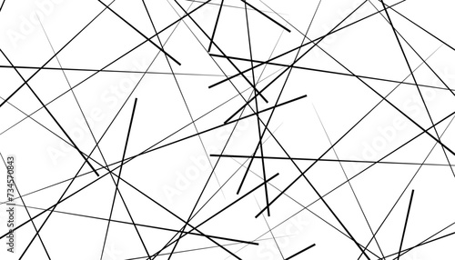Asymmetrical texture with random chaotic diagonal lines. Overlay texture for your amazing design. Black and white. Abstract geometric pattern. Vector illustration