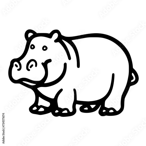 hippo outline icon