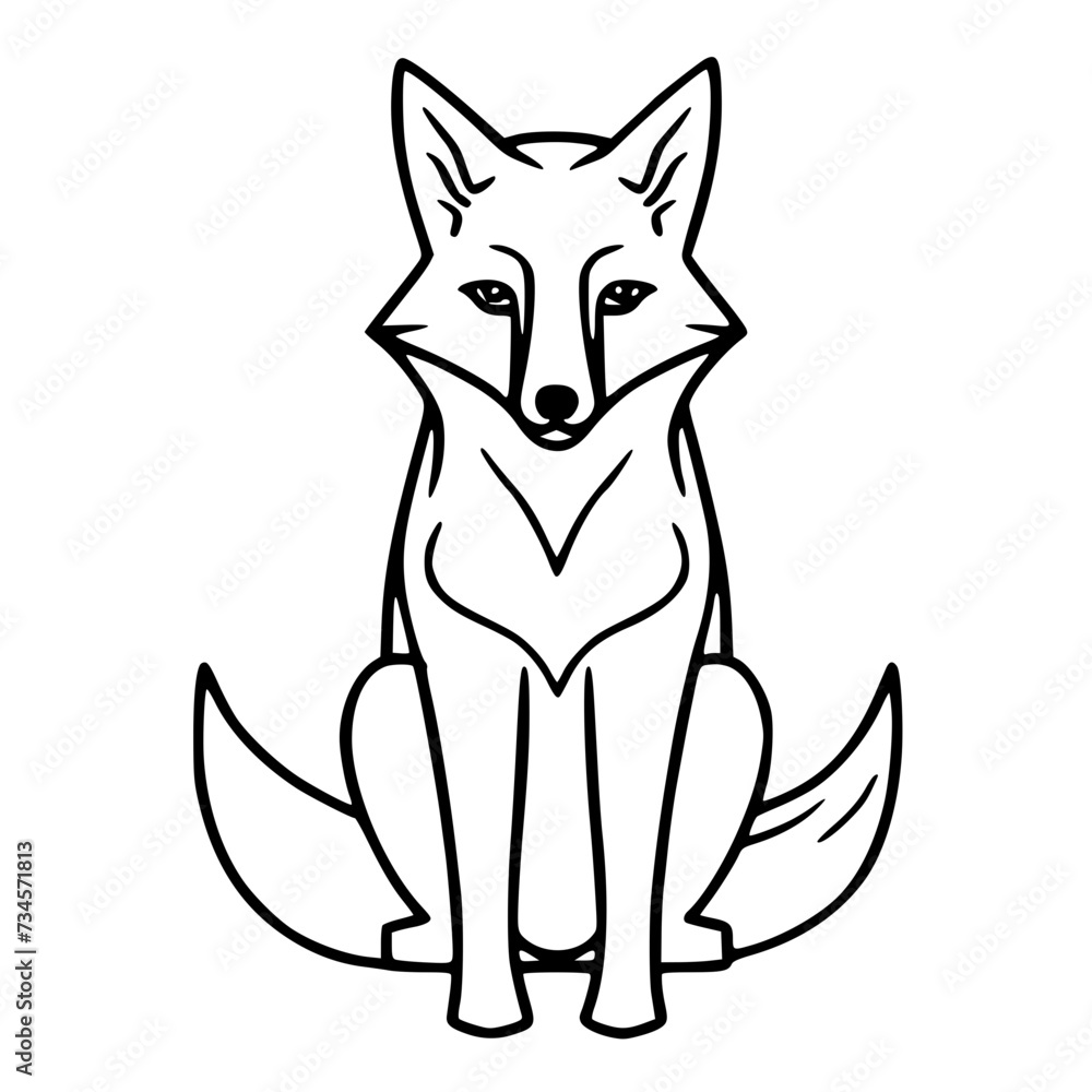 Fototapeta premium fox outline icon