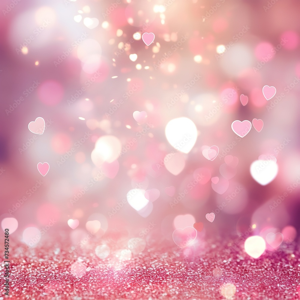 Pink bokeh beautiful blurred bright light colorful abstract background. Soft glitter shine. element for decoration or design cosmetic ads. Romantic backdrop, Valentine day, women, holiday, love