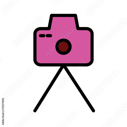 Camera Media Tripod Filled Outline Icon