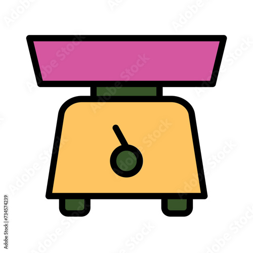 Kitchen Scale Weigher Filled Outline Icon