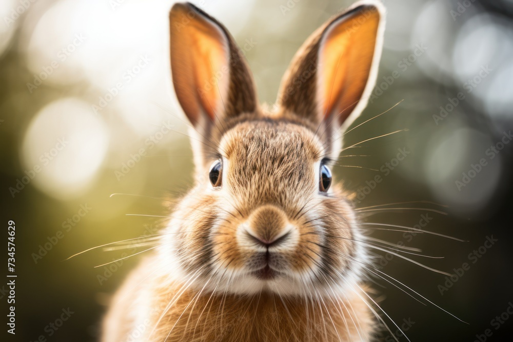Close up photo of a rabbit with its nose twitching Close up photo of a rabbit with its nose twitching
