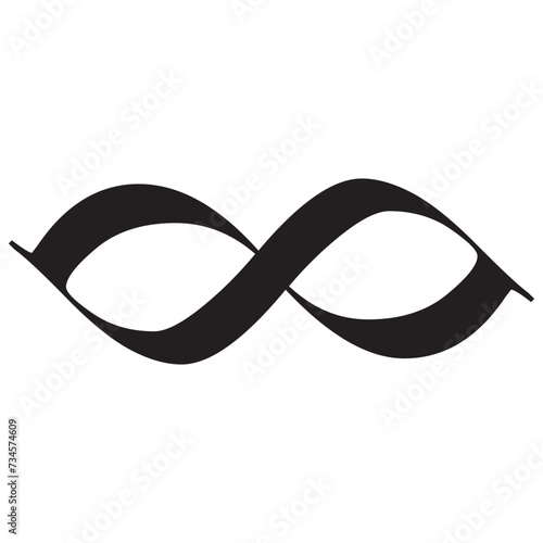 infinity symbol black - simple with discontinuation - isolated - vector