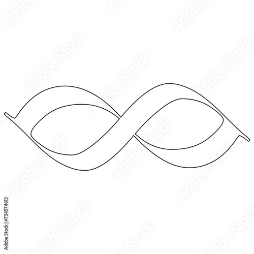 infinity symbol black - simple with discontinuation - isolated - vector