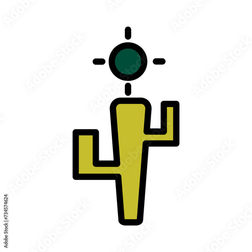 Cactus Cigar Culture Filled Outline Icon