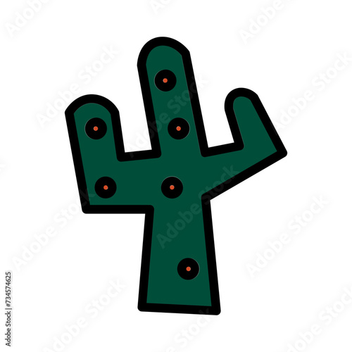 Cactus Cigar Culture Filled Outline Icon