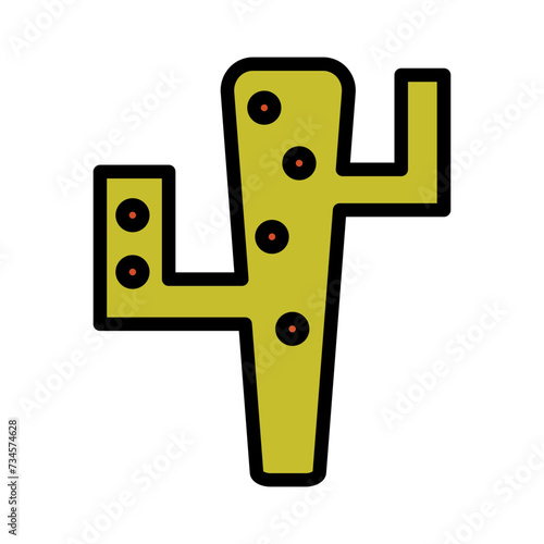 Cactus Cigar Culture Filled Outline Icon