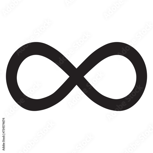 infinity symbol black - simple with discontinuation - isolated - vector