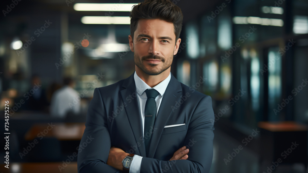 portrait of a businessman with cross arms. portrait of a businessman with cross arms.