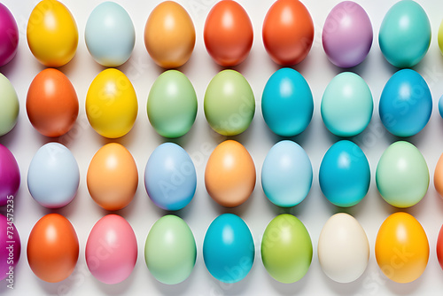 eggs, easter eggs on a white background, Vibrant Easter Eggs, Colorful Array Against a White Backdrop, Generative AI  © RANA