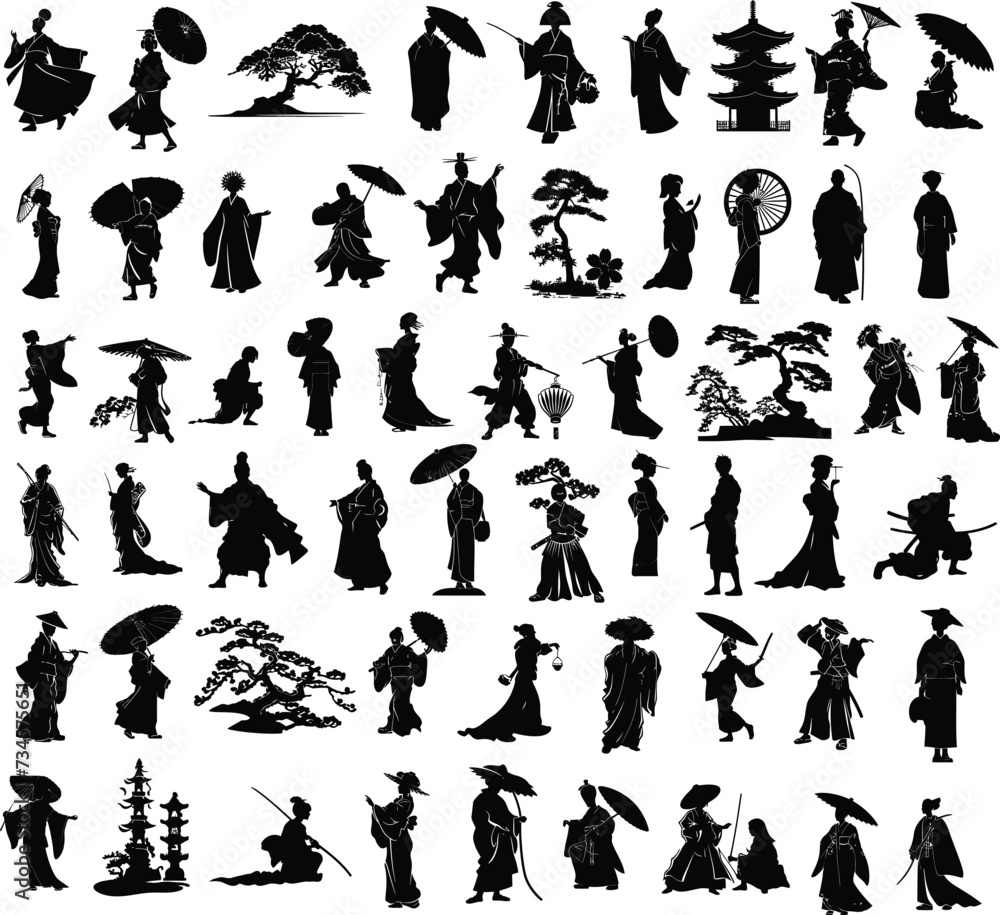 silhouettes of japan tradition 
