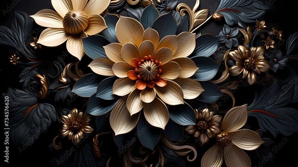 A top view of a solid black background, exuding elegance and sophistication A top view of a solid black background, exuding elegance and sophistication