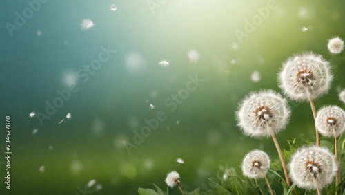 White dandelions background