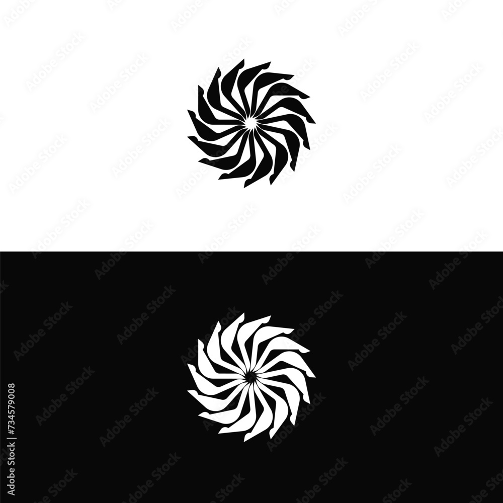 Fototapeta premium Circle vector logo illustration design . Black and white vector stylish logo silhouette