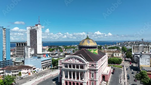 Amazonas Theater At Manaus Amazonas Brazil. Medieval Facades. Infrastructure Landscape Commercial Building Vibrant. Infrastructure Urban Commercial Building Corporate Town. photo
