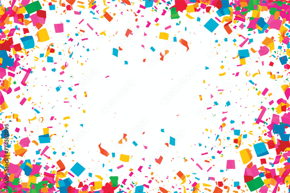 vector vibrant confetti in white background