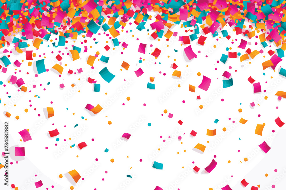 Fototapeta premium Confetti falling white background