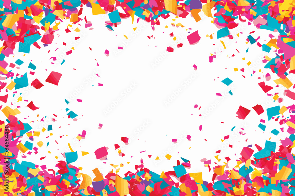 vector vibrant confetti in white background