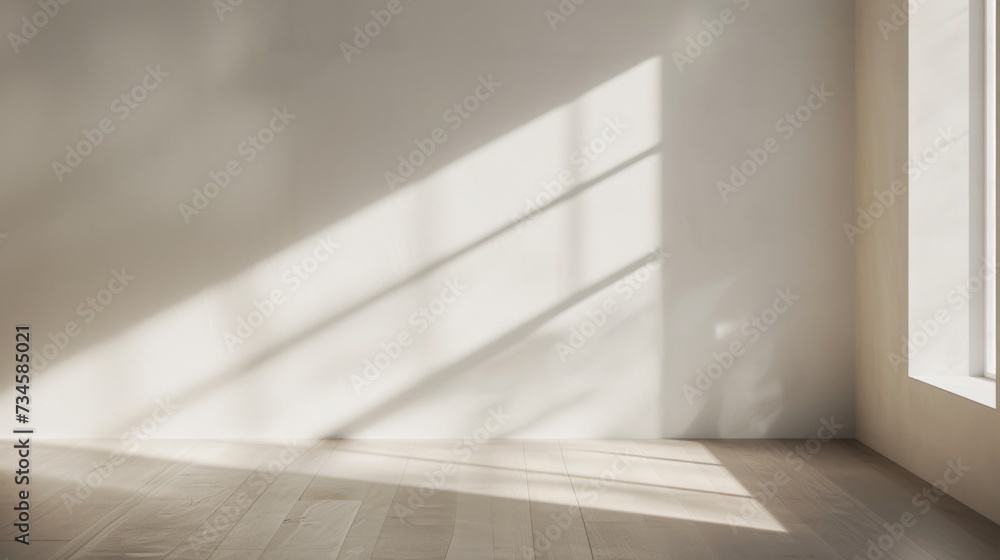 Empty room, Morning light creates shadows on a textured white concrete wall and floor. Empty room, Morning light creates shadows on a textured white concrete wall and floor.