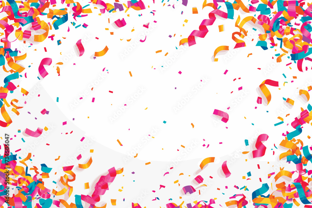 vector vibrant confetti in white background