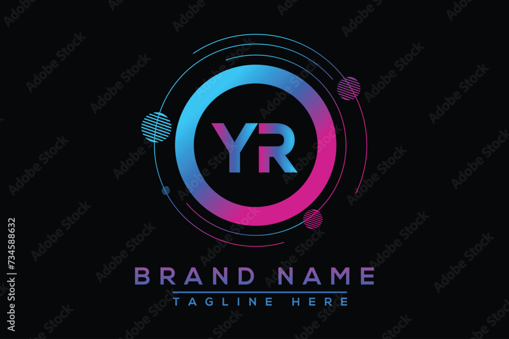 Letter YR Blue logo design. Vector logo design for business. Letter YR Blue logo design. Vector logo design for business.