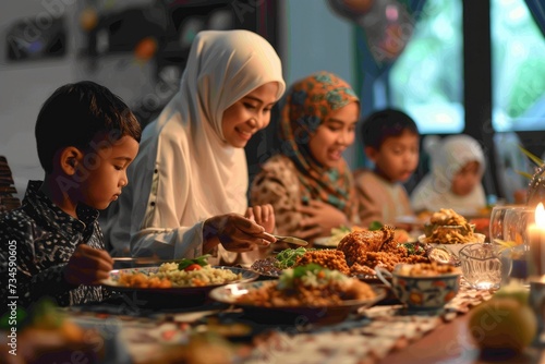 Ramadan Joy  Muslim Family Dinners  Togetherness  and Hijab Happiness  Family Togetherness  Muslim Dinner Traditions and Joyful Hijab Smiles