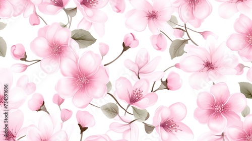 Seamless floral pattern, vector, spring, generative, ai