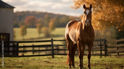 stable horse on farm