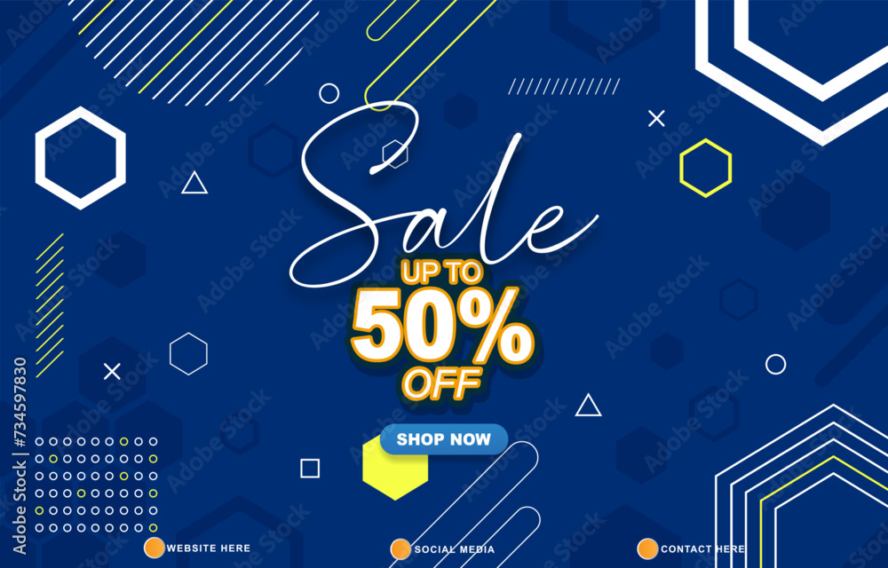 sale discount template banner with copy space for product sale with abstract gradient blue and white background design