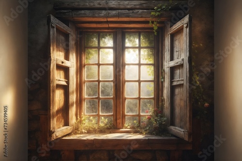 an old wooden window