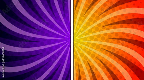 Versus against background in flat comic style design with halftones. Vector illustration