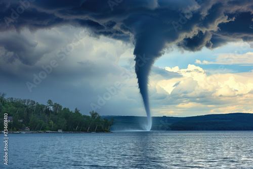 Wallpaper Mural waterspout forming over a lake. Torontodigital.ca