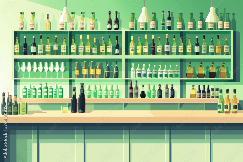 liquor store, with bottles and a tasting area liquor store, with bottles and a tasting area