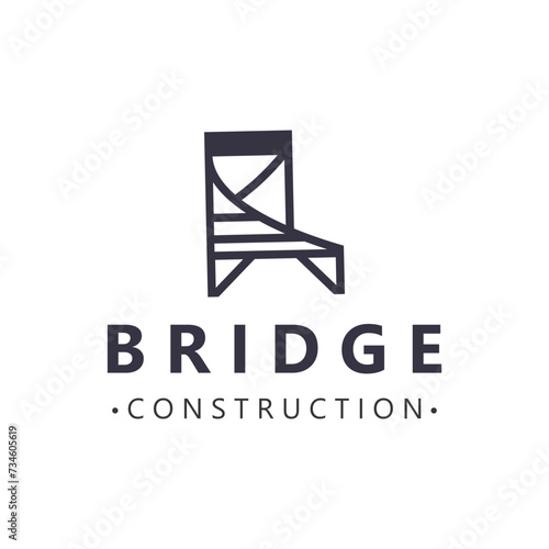 Minimalist Bridge logo suitable for building and construction workers vector