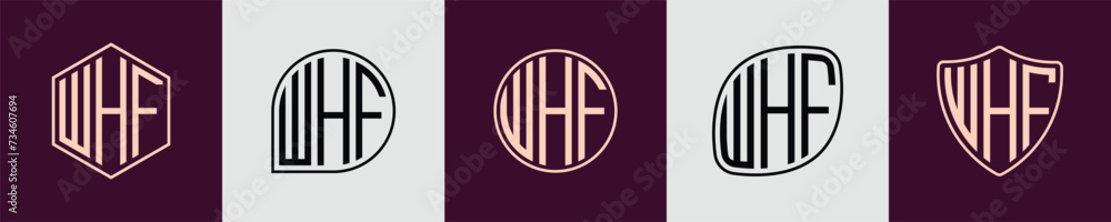 Fototapeta premium Creative simple Initial Monogram WHF Logo Designs.
