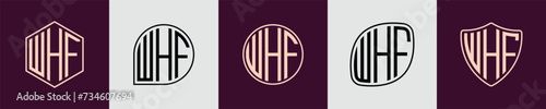 Creative simple Initial Monogram WHF Logo Designs. photo