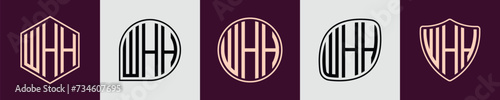 Creative simple Initial Monogram WHH Logo Designs. photo