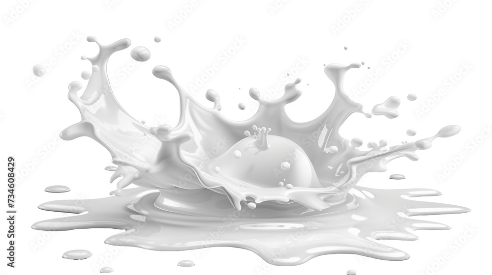Obraz premium Dynamic Milk Splash Isolated on White