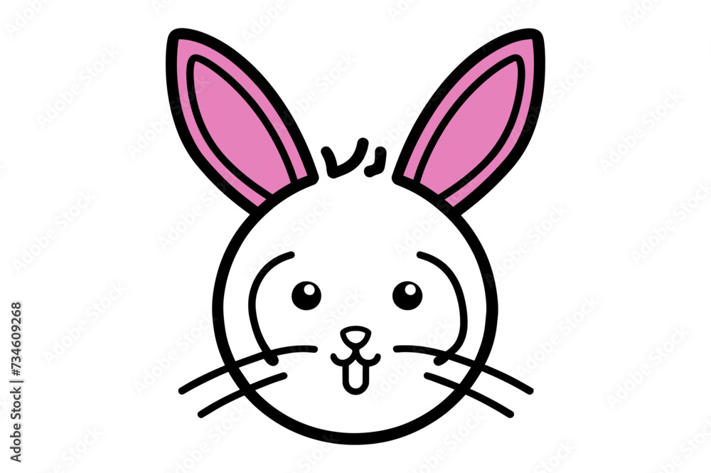Cute Easter Bunny face template Vector, Easter Bunny Face Kit, cartoon bunny face png, outline bunny face clipart, printable bunny face Cute Easter Bunny face template Vector, Easter Bunny Face Kit, cartoon bunny face png, outline bunny face clipart, printable bunny face